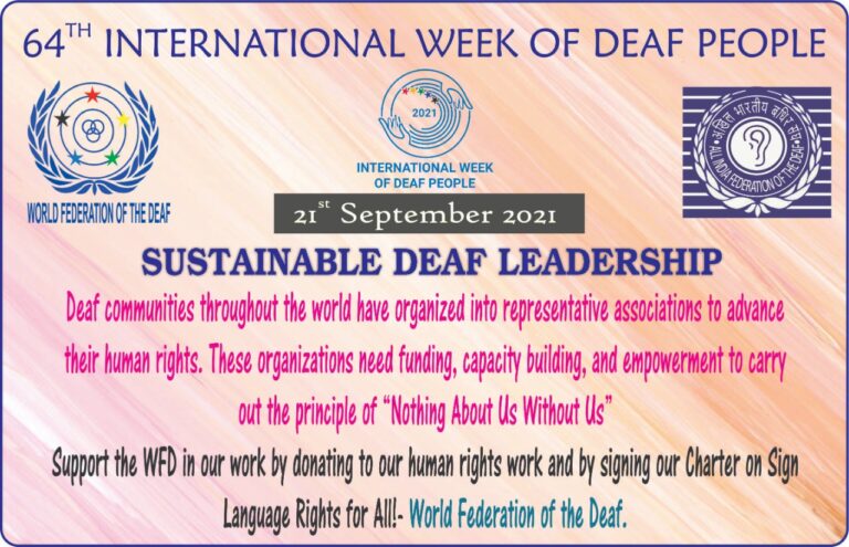 64th International Week of Deaf People 21.9.2021