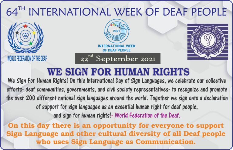 64th International Week of Deaf People 22.09.2021