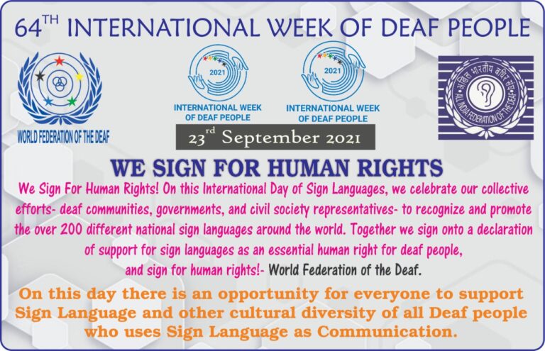 64th International Week of Deaf People 23.09.2021