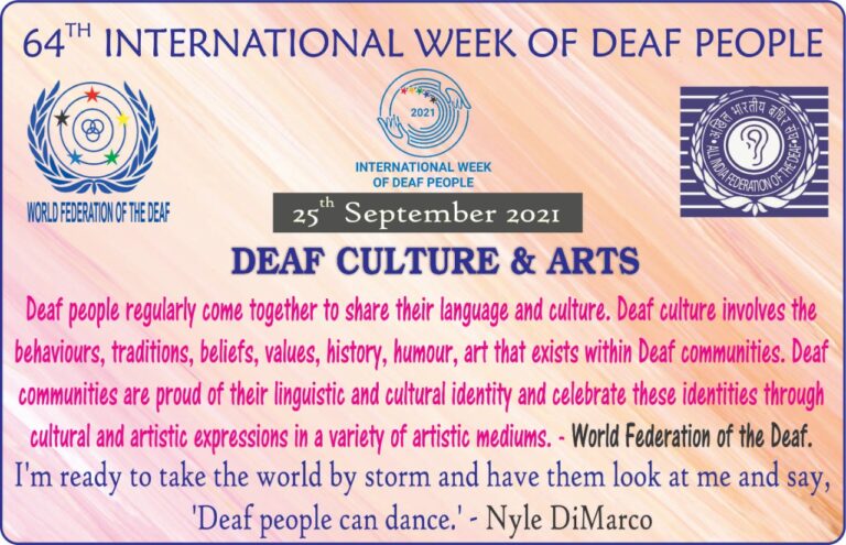 64TH International Week of Deaf People 25.09.2021